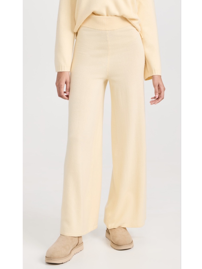 Leset Zoe Wool Cashmere Blend Pants In Lemon Yellow Nwt